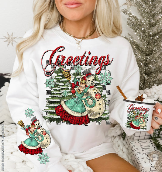 Christmas Greetings w/Sleeve option DTF Transfer
