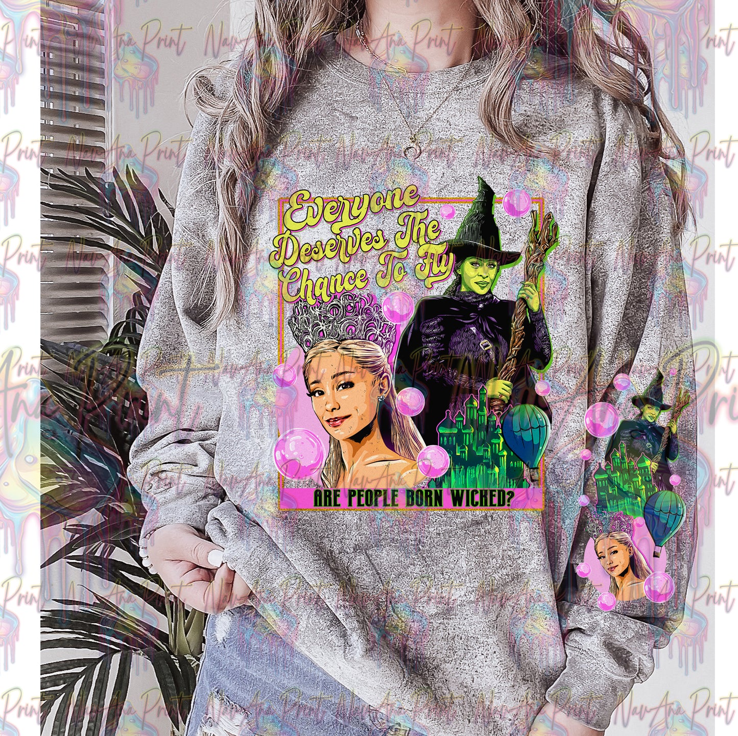 Wicked W/Ariana Grande Theme w/Sleeve option DTF Transfer