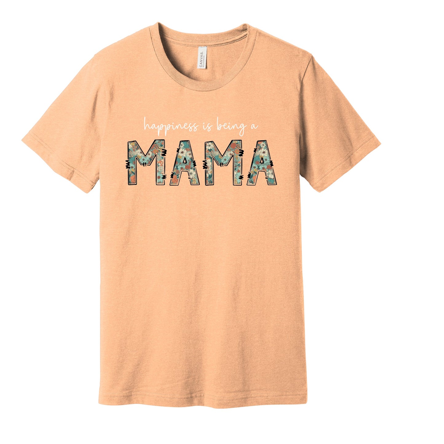 Happiness is being a Mama Doodle Letters, Vintage Flowers, Mama, Floral, Vintage Mama DTF Transfer Design