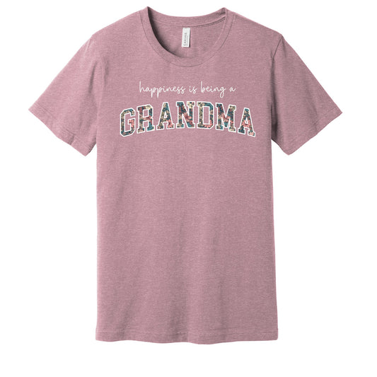 Happiness is being a Grandma, Vintage Flowers, Grandma, Floral, Vintage Grandma DTF Transfer Design