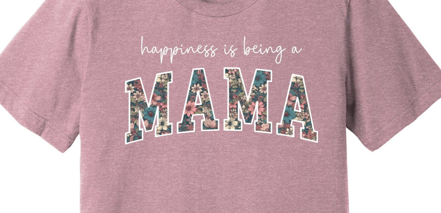 Happiness is being a Mama, Vintage Flowers, Mama, Floral, Vintage Mama DTF Transfer Design