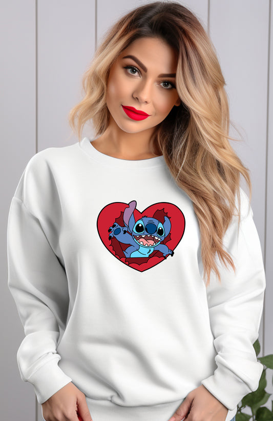 Stitch Heart Valentine Vibes DTF Transfer