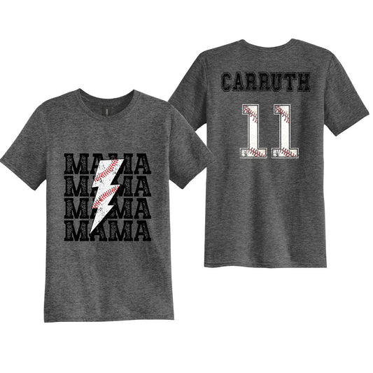 Mama baseball with name and number set, 2pc DTF Transfer