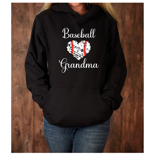 Basbeball Grandma Heart Baseball, Distressed Baseball, Hearts Baseball, Grandma, Gameday DTF Transfer