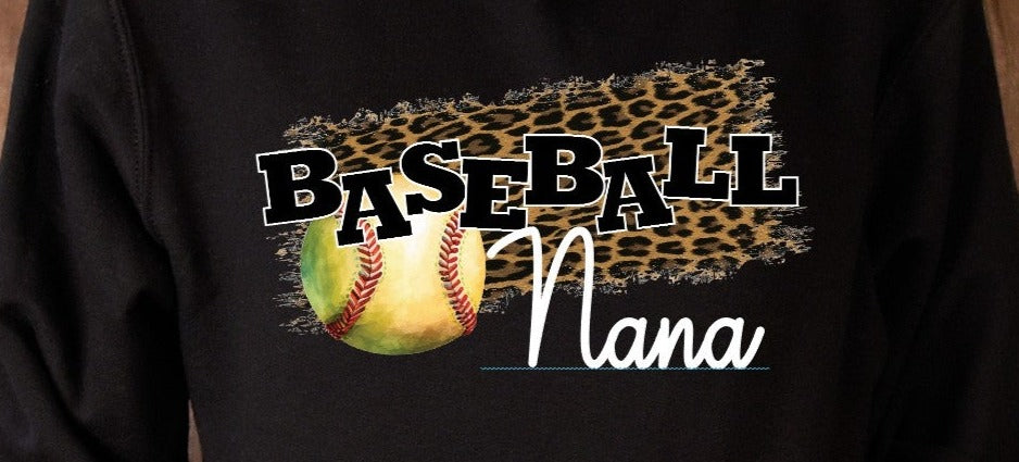 Basbeball Grandma, Leopard, Baseball, Grandma, Gameday DTF Transfer