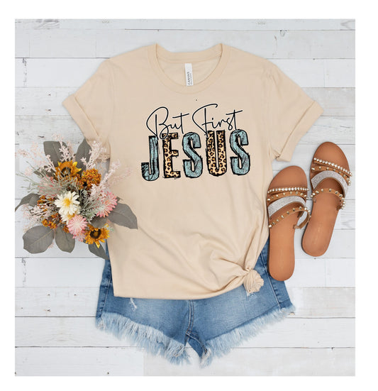 But First Jesus DTF Transfer, Religious Quote, Leapord Print, Christian, Religion, Faith DTF Transfer