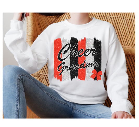 Cheer Grandma Team Colors, Cheer Mom, Customizable, Cheer DTF Transfer