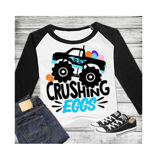 Crushing Eggs, Monster Trucks, Trucks, Easter Eggs DTF Transfer