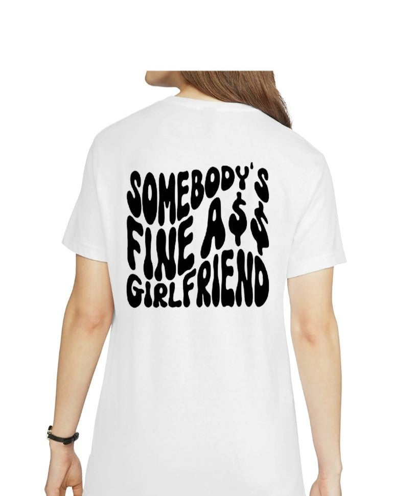 Somebody's Fine A$$ Girlfriend, Girlfriend, Peach Butt, Skeleton Peace Sign, Wavy Text DTF Transfer