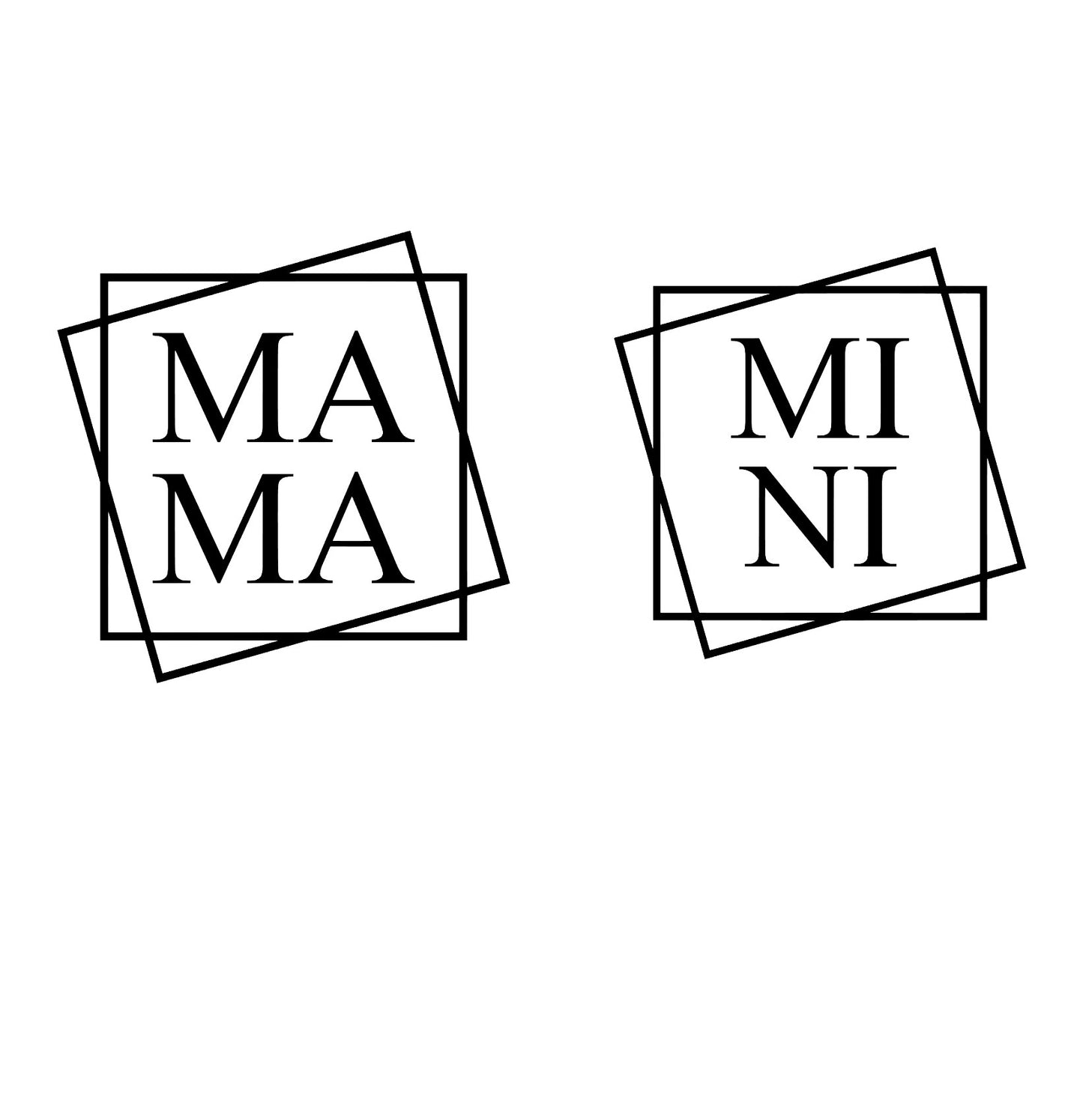 Mama and Mini Square Frame, Matching Shirts, Mama and Me, Mothers Day, Mama and Mini DTF Transfers