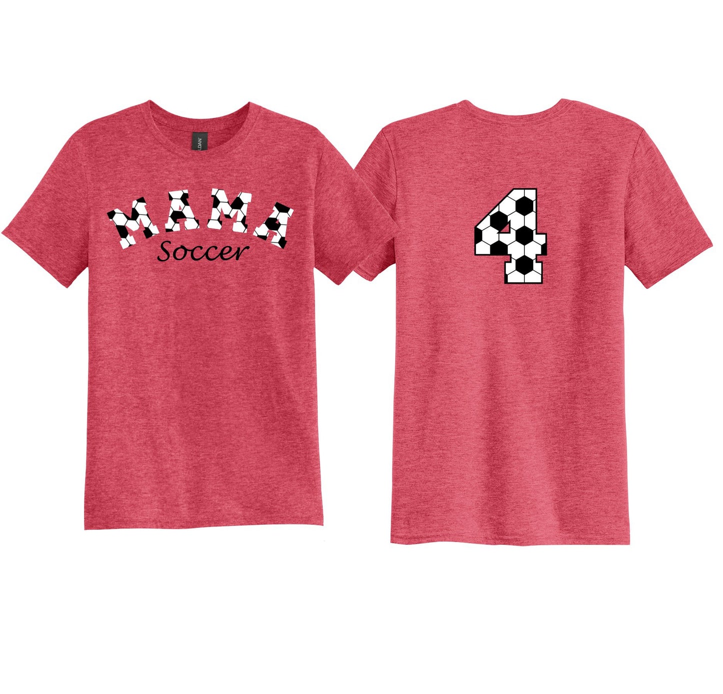 Mama Soccer and number set, Soccer Ball,  2pc DTF Transfer