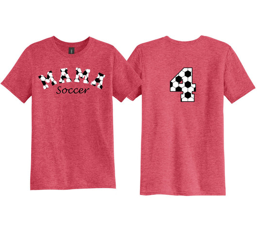 Mama Soccer and number set, Soccer Ball,  2pc DTF Transfer