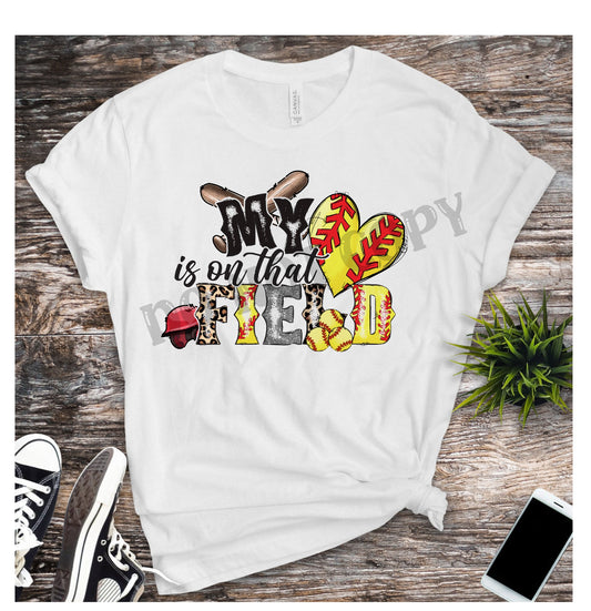 Heart on the field, Softball Bats, Softball Helmet, Leopard ,Softball Mama, Softball, Softball Mom DTF Transfer