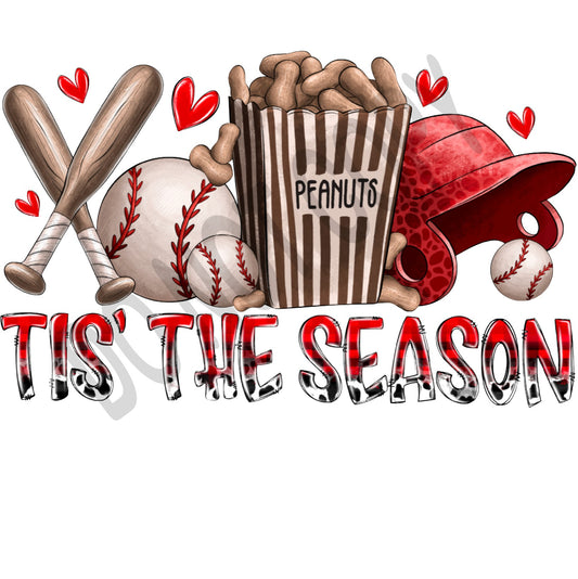 Tis The Season Baseball, Baseball Mom, Baseball Mama, Baseball Mom DTF Transfer